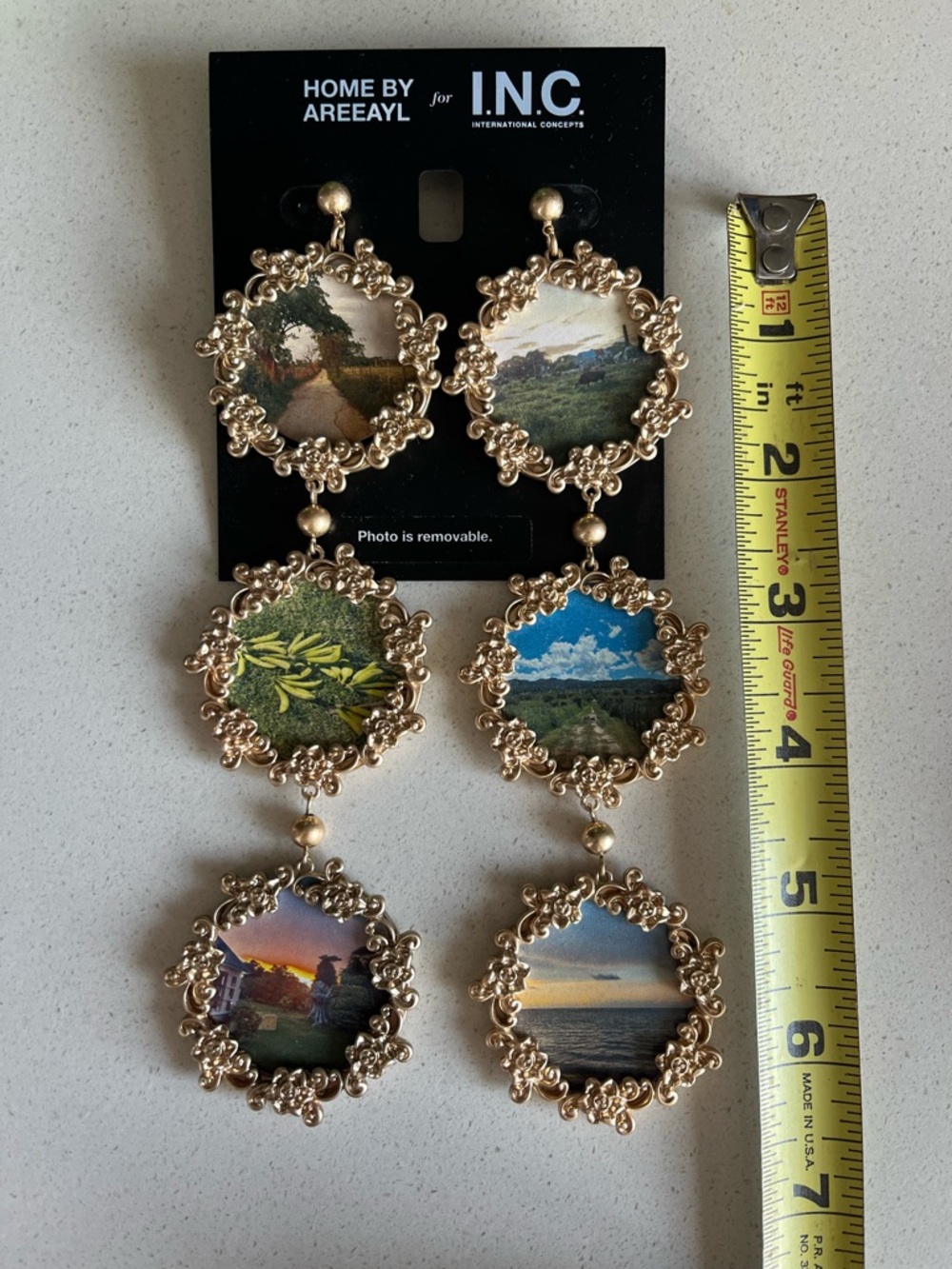 Home by Areeayl for INC Gold Tone Multi-Scene Dangle Earrings